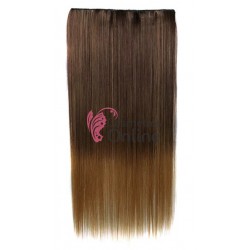 Extensie de par cu 5 Clips On delux dubla dreapta de 60 cm, Ombre Saten mediu cu Saten Deschis 93018127